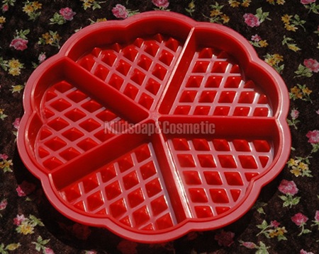 พิมพ์สบู่ซิลิโคน heart waffle / 40 กรัม / 5 หลุม