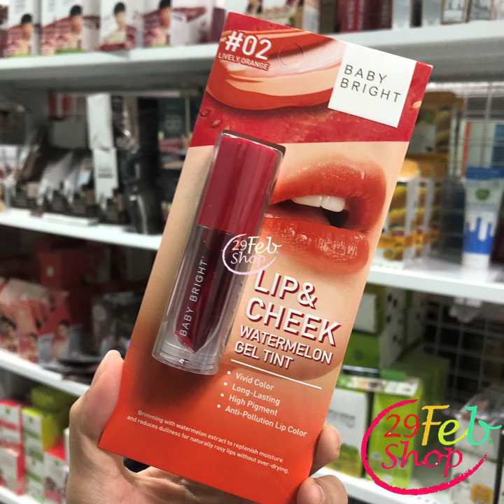 Baby Bright Lip & Cheek Watermelon Gel Tint 2.5g ลิปทินท์น้ำแตงโม เบบี้ไบร์ท