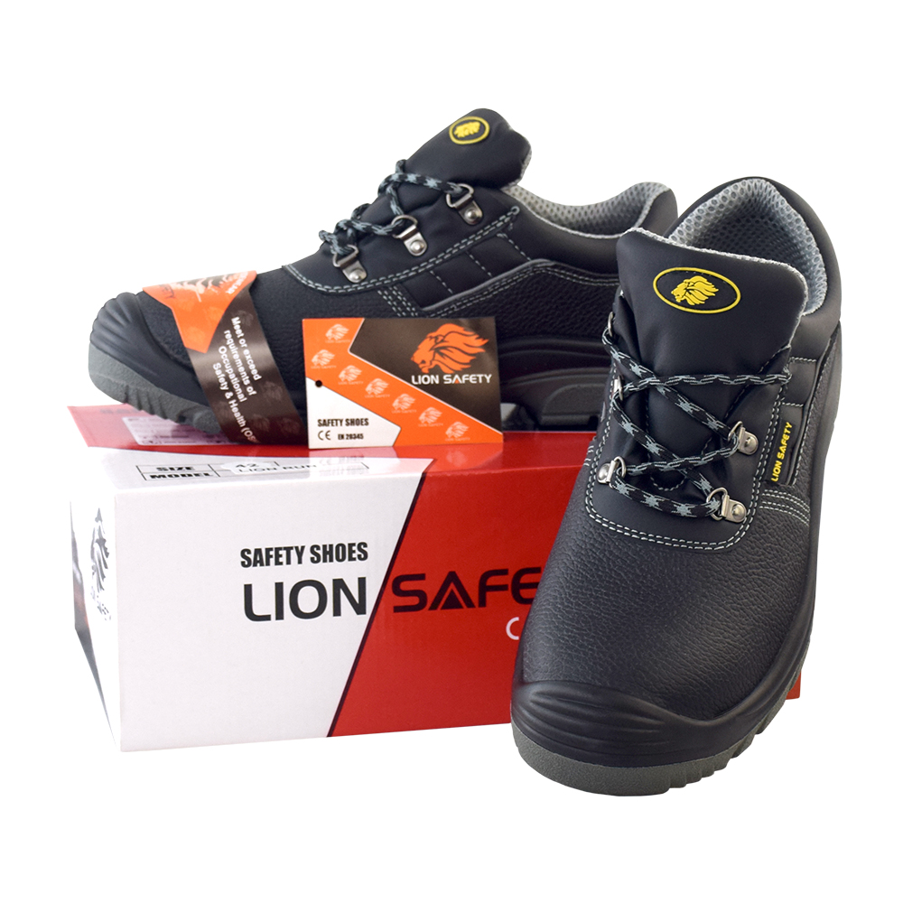 LION RUN รองเท้าเซฟตี้ หนังแท้อัดลาย พื้นพียู