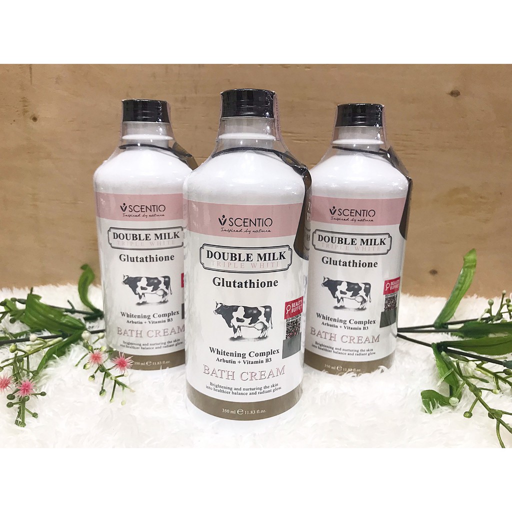 Beauty Buffet SCENTIO DOUBLE MILK TRIPLE WHITE BATH CREAM 350 ml ครีมอาบน้ำนม