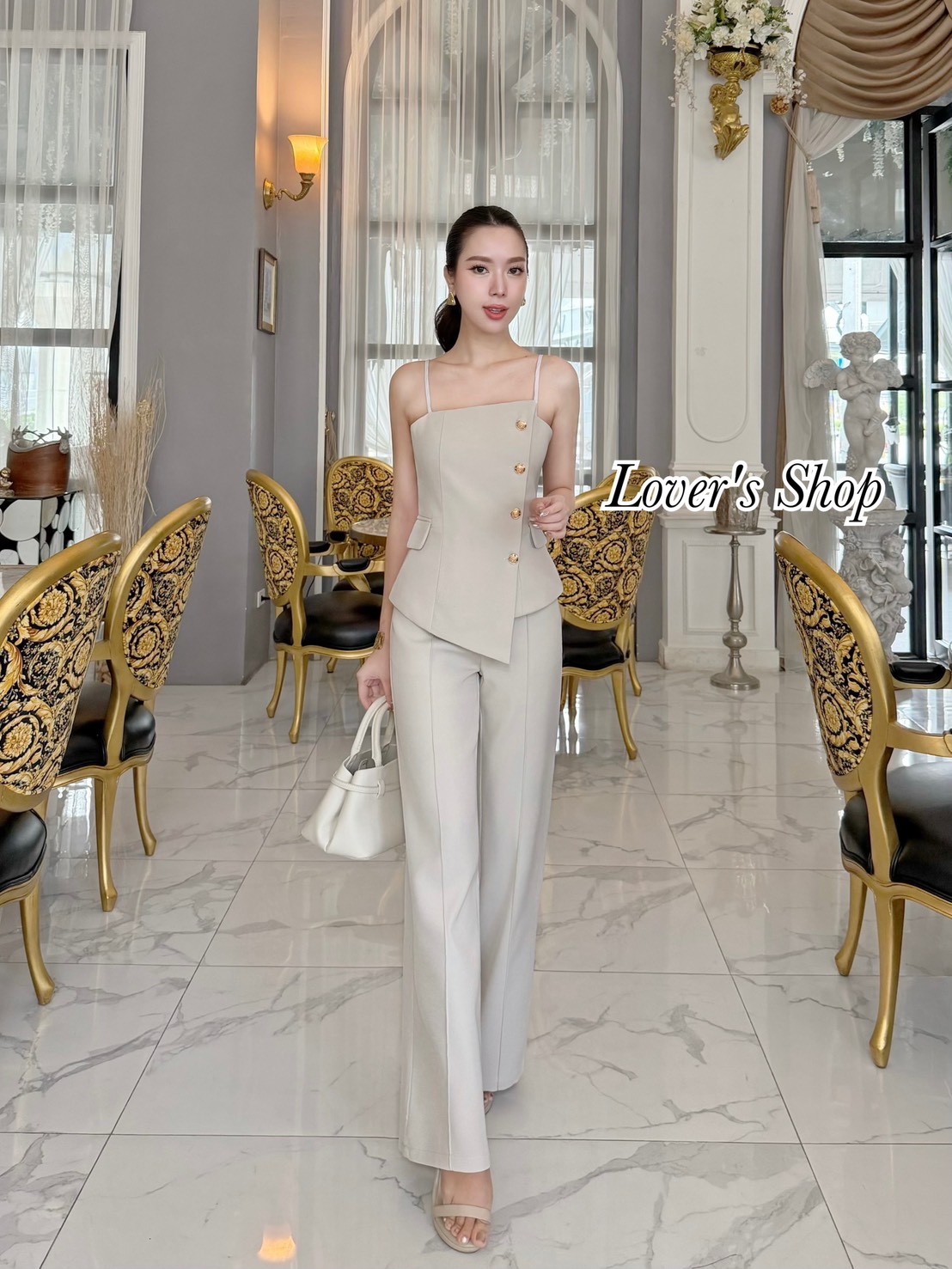 Teg : Lover’s Shop Detail : Set ยีนส์ 2ชิ้น เสื้อ+กางเกง #LoveShop #เซ็ทกางเกงผ้าพื้น