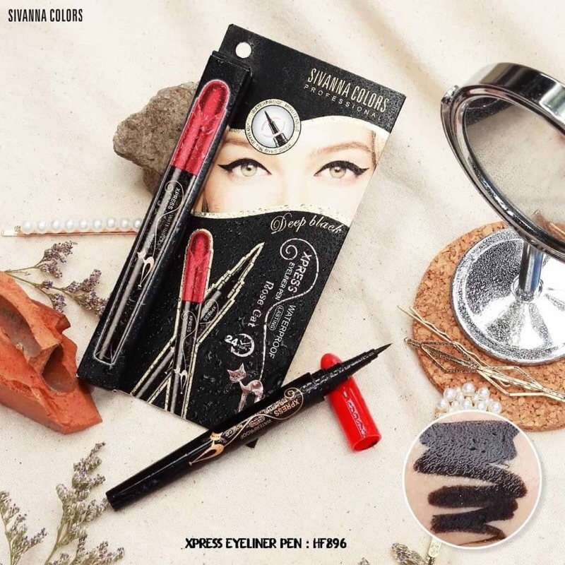 SIVANNA COLORS Express Eyeliner Pen #HF896 อายไลเนอร์แบบพู่กัน ที่มีหัวแปรงปลายเล็กเรียวแหลม