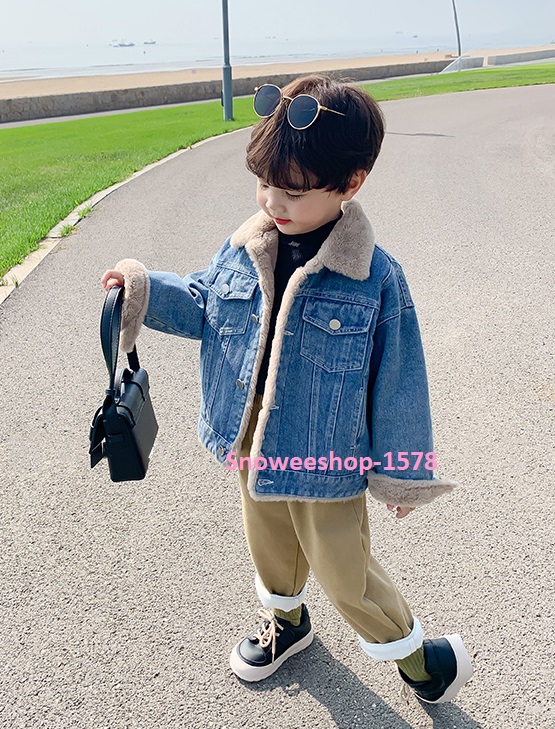 แจ็คเก็ตขนแกะเด็กชาย เด็กผู้หญิง แจ็คเก็ตยีนส์เด็กใส่กันหนาว กันลม กันหิมะได้ บุขนแกะสังเคราะห์หนาใส่แล้วไม่คัน นุ่มนิ่มทั้งตัวใส่ได้ทั้งเด็กผู้หญิงและเด็กผู้ชายไซ 80 ถึง 140