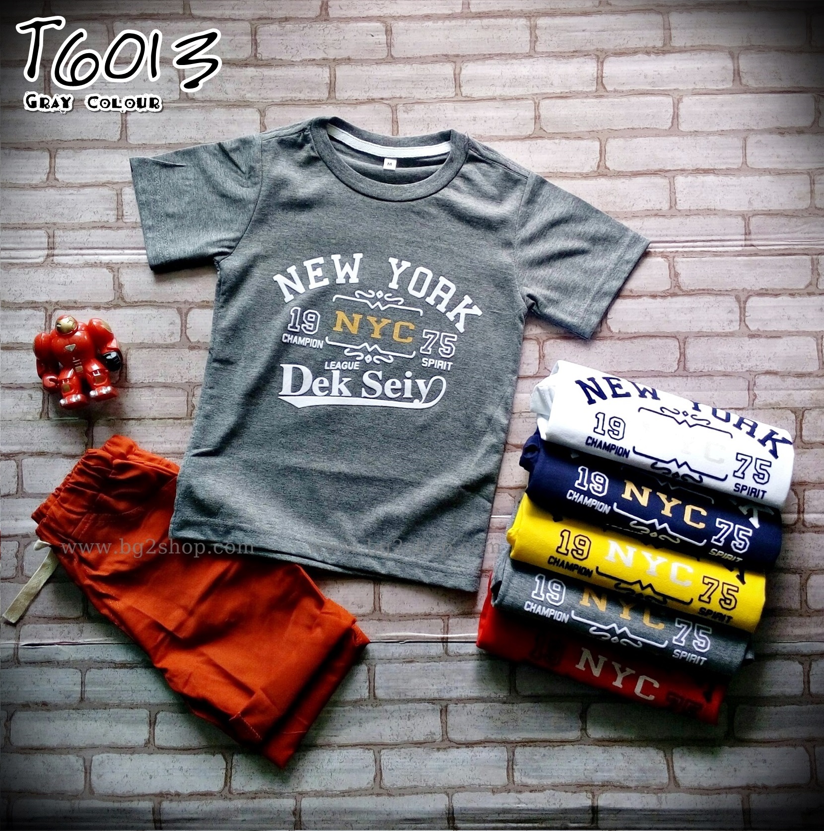 เสื้อยืดเด็ก สีเทา