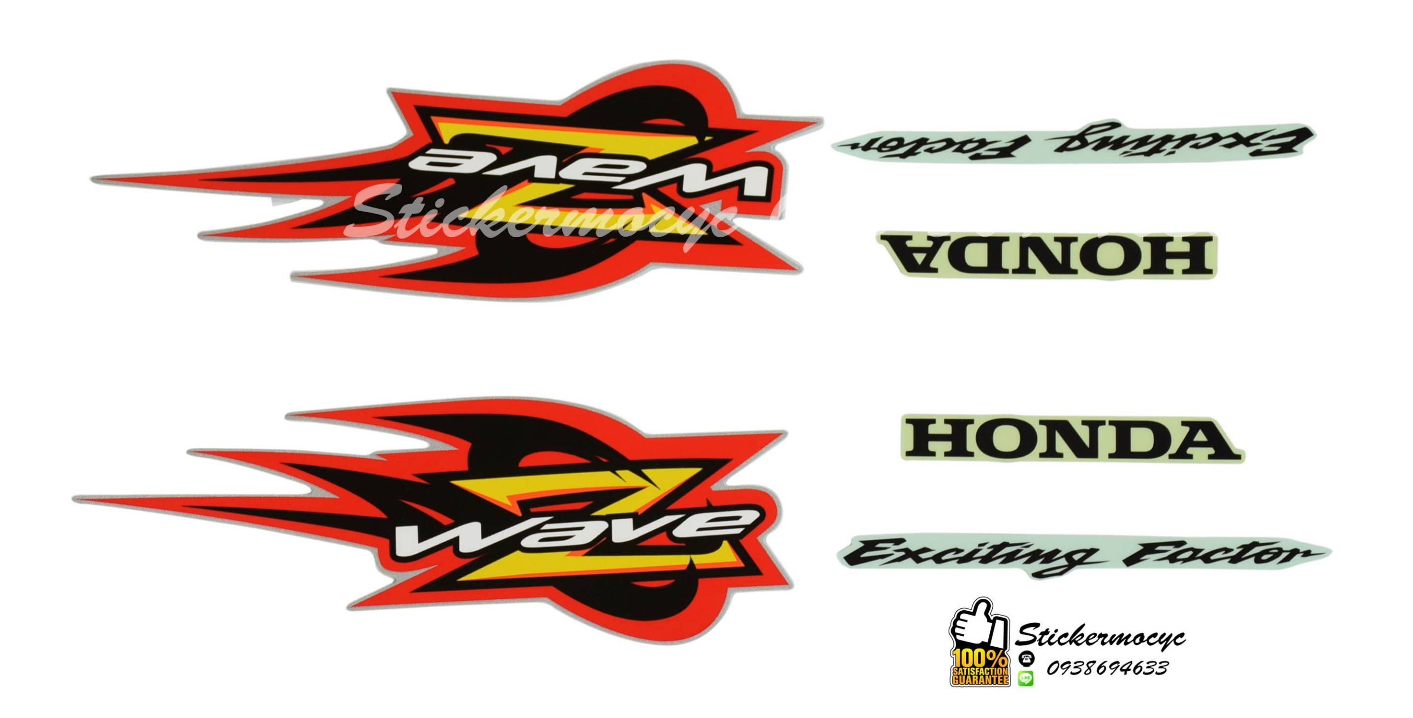Sticker 3M HONDA Wave Z ปี2005 รุ่น5 ดัมส์เบรค ติดรถสี แดง (เคลือบเงา) สติ๊กเกอร์ 3 M แท้ สติ๊กเกอร์ติดมอไซค์ ฮอนด้า เวฟ แซด