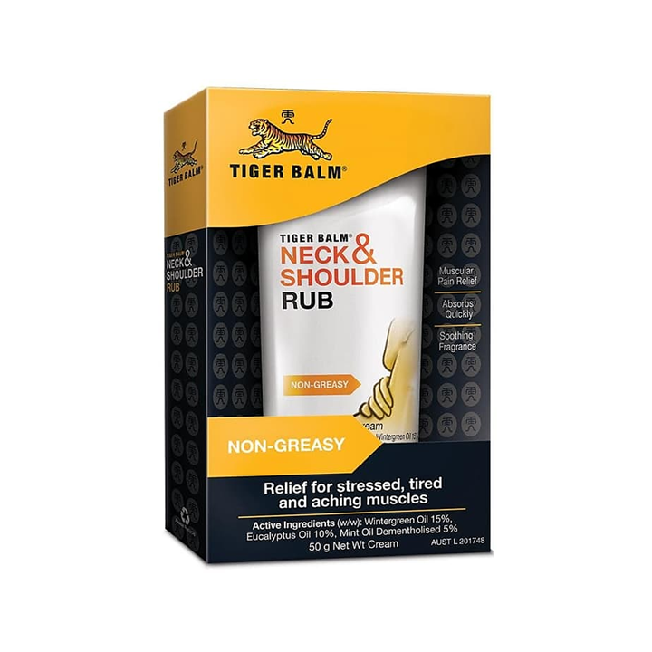 Tiger Balm Neck & Shoulder Rub 50g ครีมบรรเทาปวด ตราเสือ