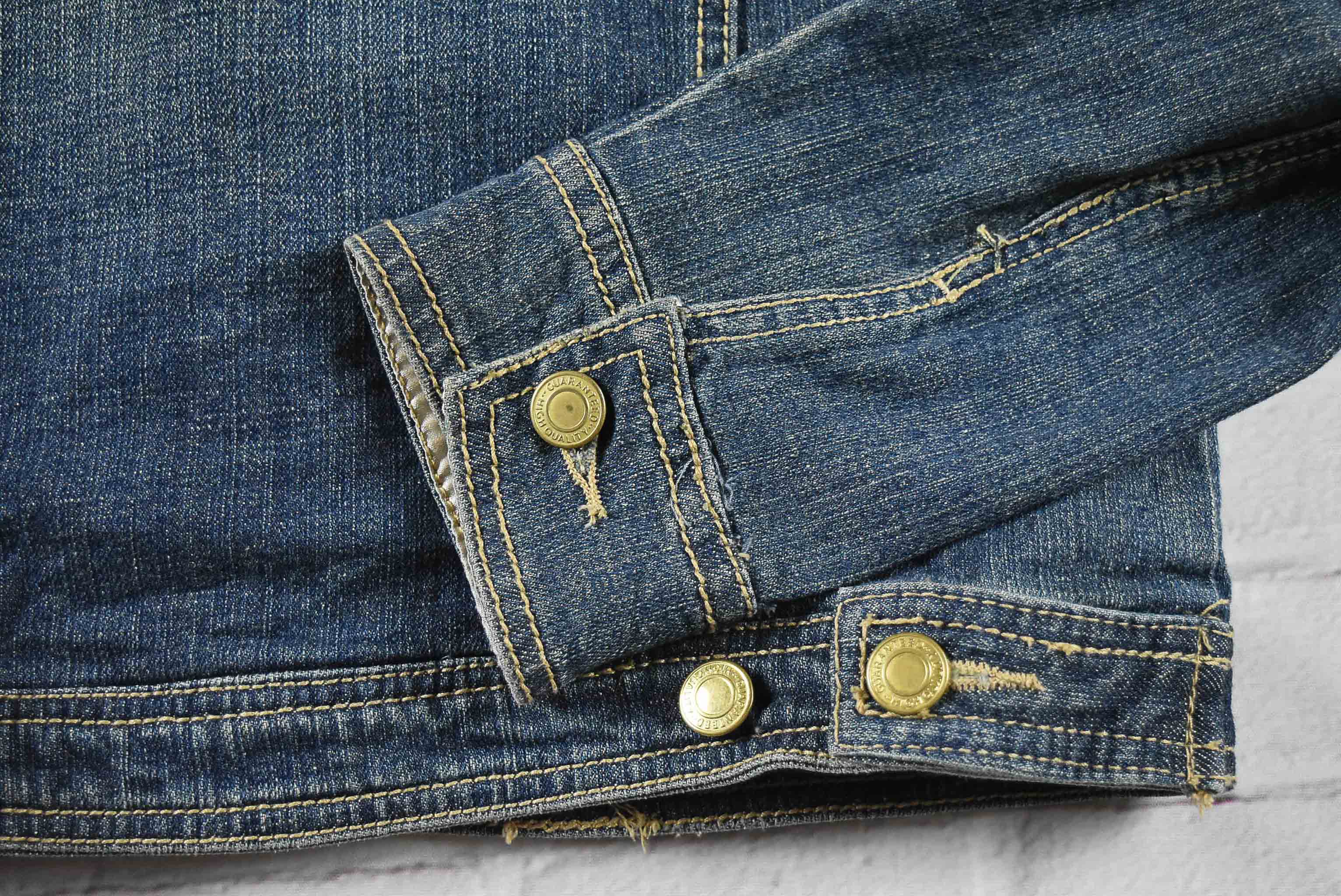 Wave List อกจริง 36 ไซส์ S เสื้อแจ็คเก็ตยีนส์ แขนยาว ผู้หญิง สีเข้มฟอก มีซับใน ทรงสวย เนื้อผ้านุ่มใส่สบาย คลุมกันแดด