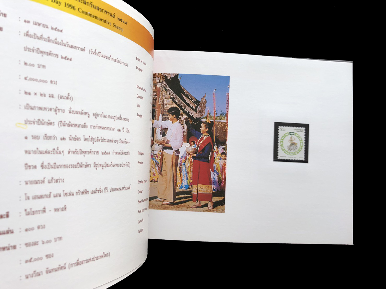 สมุดตราไปรษณียากรไทยประจำปี 2539 + แสตมป์ทองครองราชย์ 50 ปี