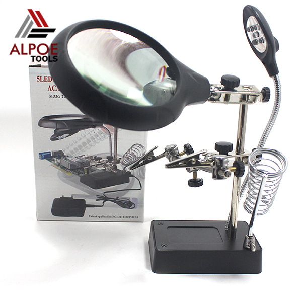 แว่นขยายตั้งโต๊ะ พร้อมตัวจับ รุ่น MG16129-C