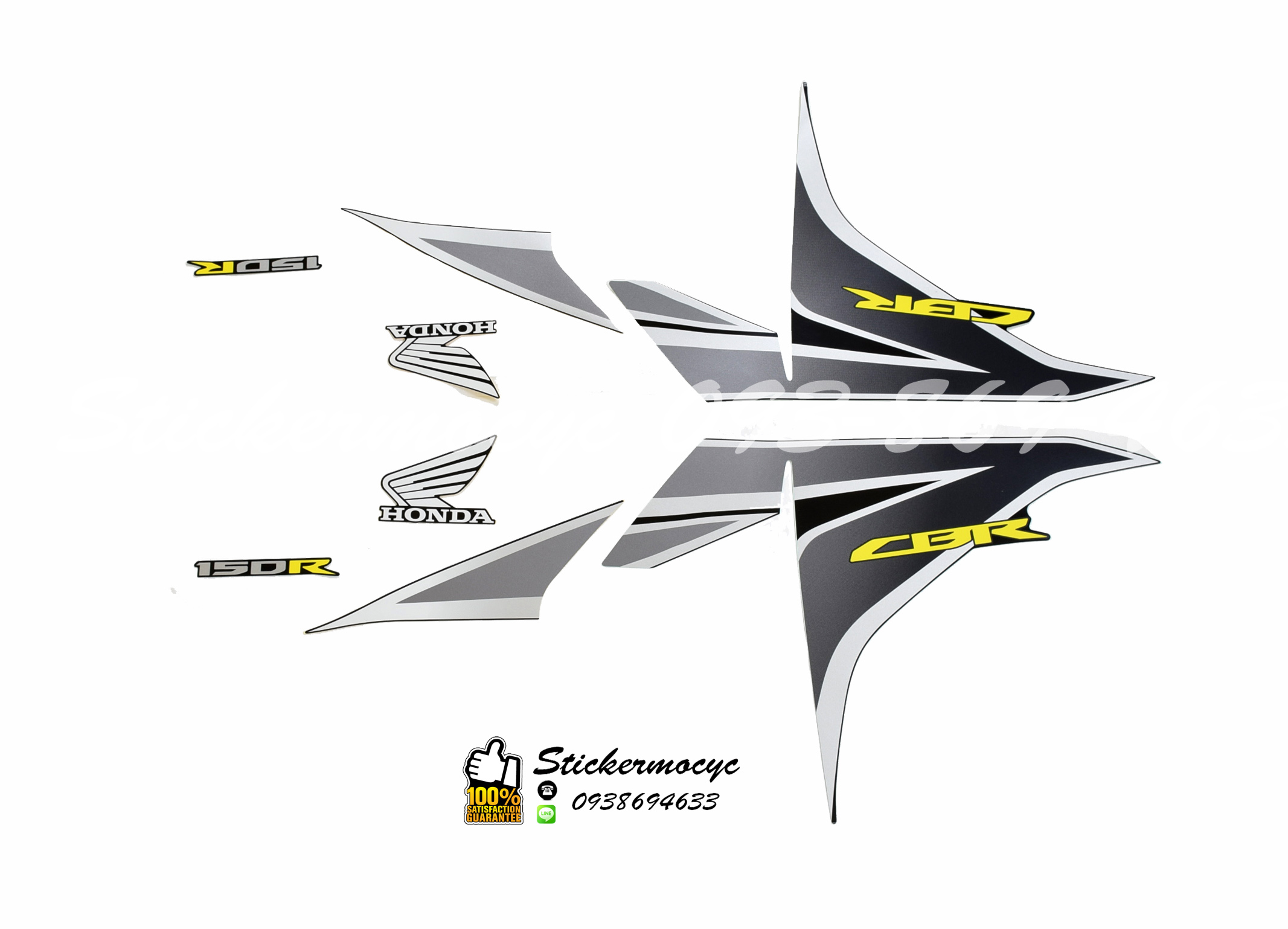Sticker 3M Honda CBR ปี2011 รุ่น2 ติดรถสี ดำ สติ๊กเกอร์แท้ 3เอ็ม ติดรถมอเตอร์ไซค์ ฮอนด้า ซีบีอาร์