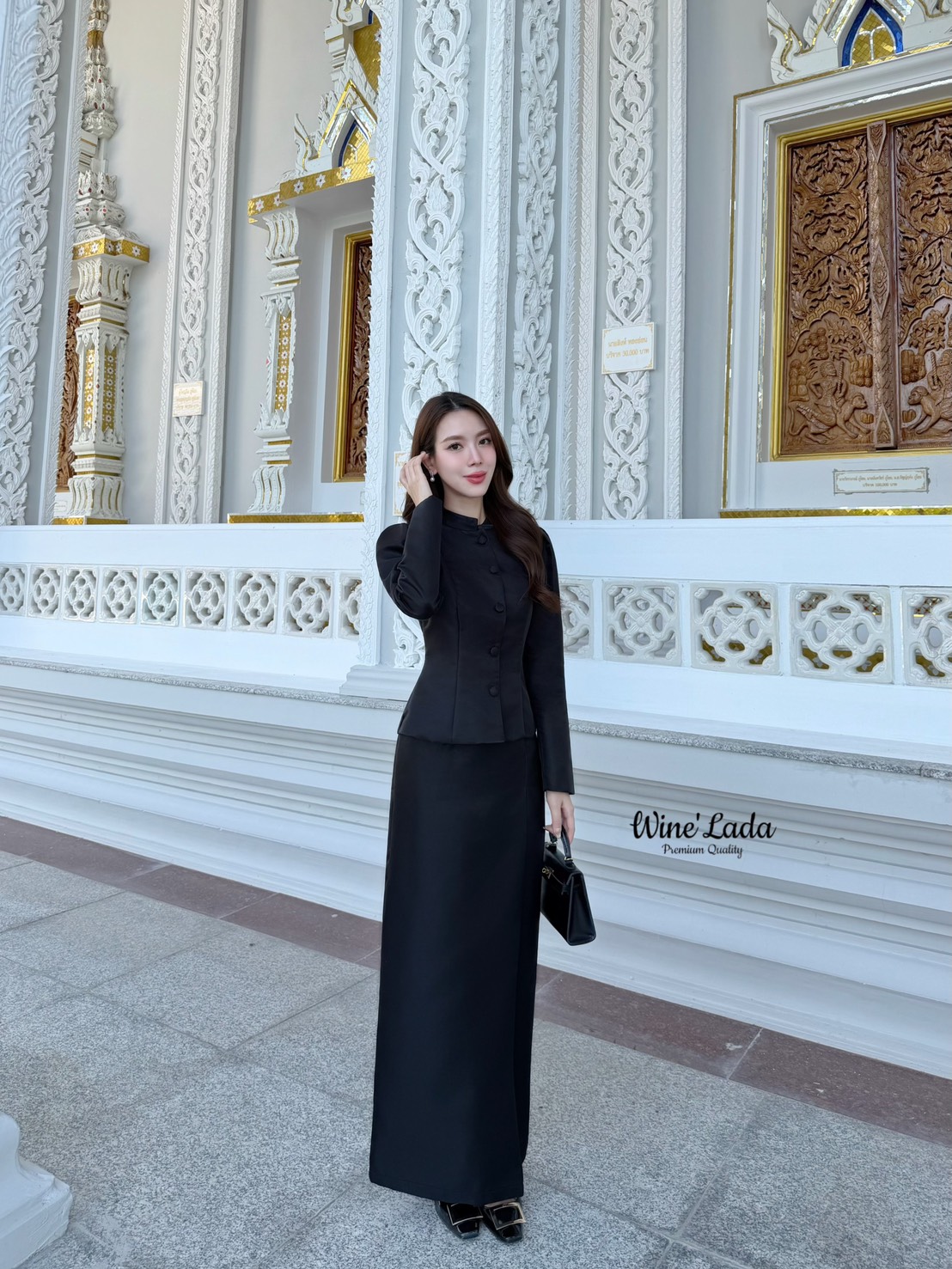 Set 2 Pcs. เซ็ทชุดไทยผ้าไหมเสื้อแขนยาว มาพร้อมกับกระโปรงผ้าไหม ทรงสอบเข้ารูป จะงานราช งานบุญ ได้หมดเนื้อผ้าใส่สบาย ทรงสวยมากค่ะ เป๊ะและเข้ารูป ใส่แล้วผอมเพียว กระโปรงซับในทั้งตัว ใครได้ลองแล้วจะหลงรักค่าา รับรองคุ้มเว่อร์ งานสวยมากค่ะ #Wine'Lada