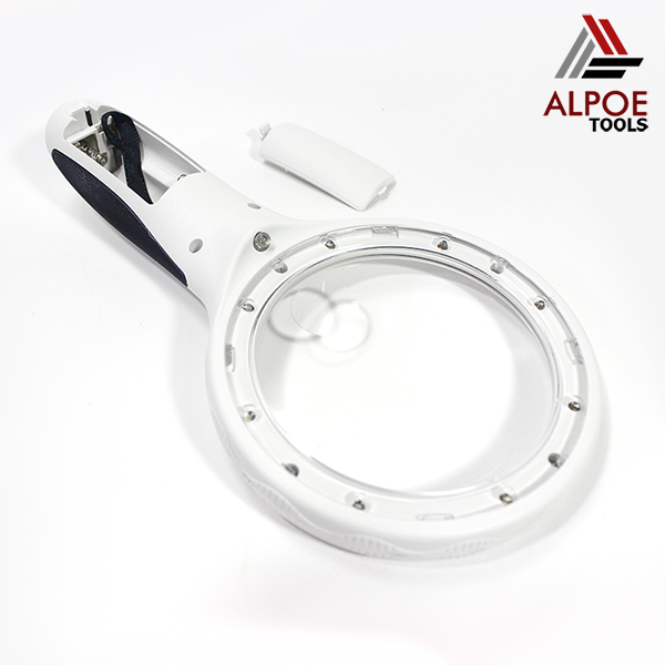 แว่นขยาย ด้ามจับ มีไฟรอบเลนท์ 8 LED รุ่น No.958X