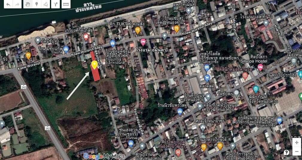 ที่ดินเจ้าของขายเองราคาถูกอำเภอเมืองหนองคายเหมาะทำบ้านจัดสรร,โรงแรม,ใกล้ที่ว่าการและริมฝั่งแม่นํ้าโขงบรรยากาศดีเดินทางสะดวกเหมาะทำธุรกิจ