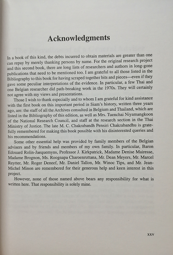 Gustave Rolin-Jaequemyns and the Making of Modern Siam : The Diaries and Letters of King Chulalongkorn's General Adviser