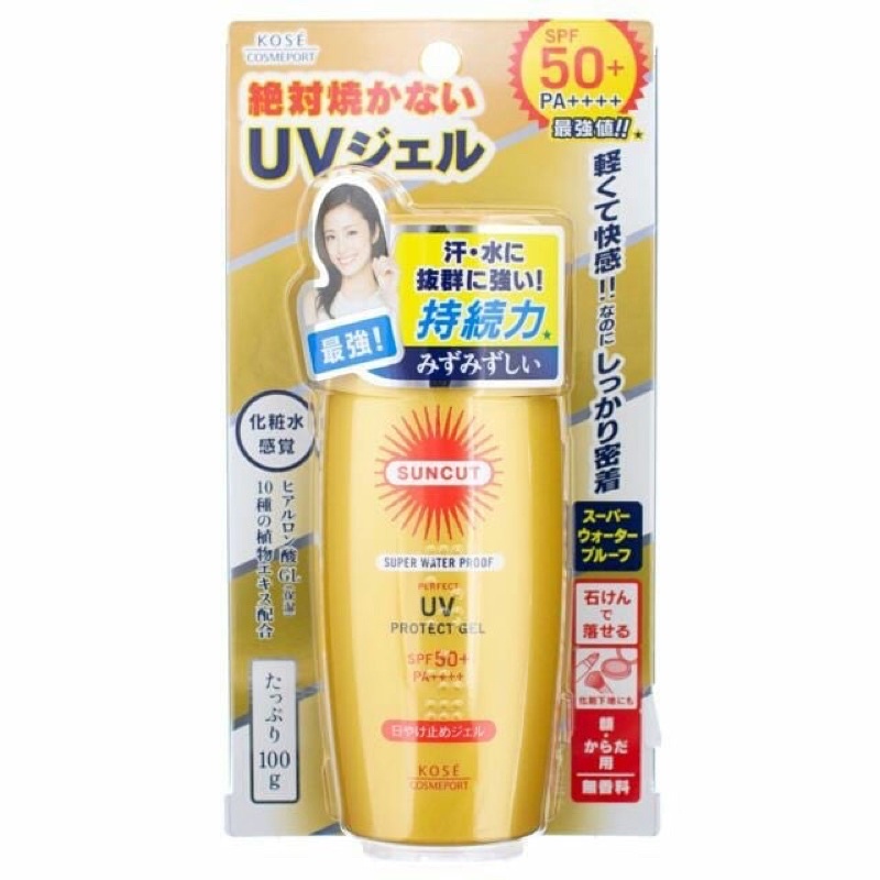 Kose Perfect UV Protect Gel SPF50+ PA++++ 100g กันแดด รุ่นเนื้อเจล สูตรกันน้ำ สำหรับผิวหน้า
