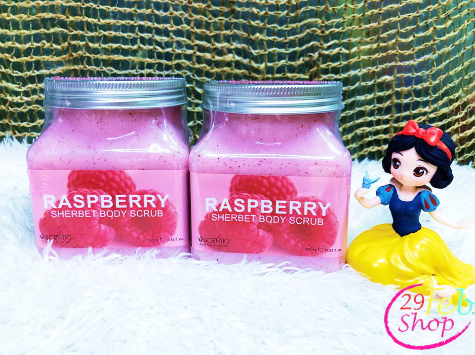 Scentio Raspberry Sherbet Body Scrub เซนทิโอ ราสเบอร์รี่ เชอร์เบท บอดี้ สครับ 350 ml