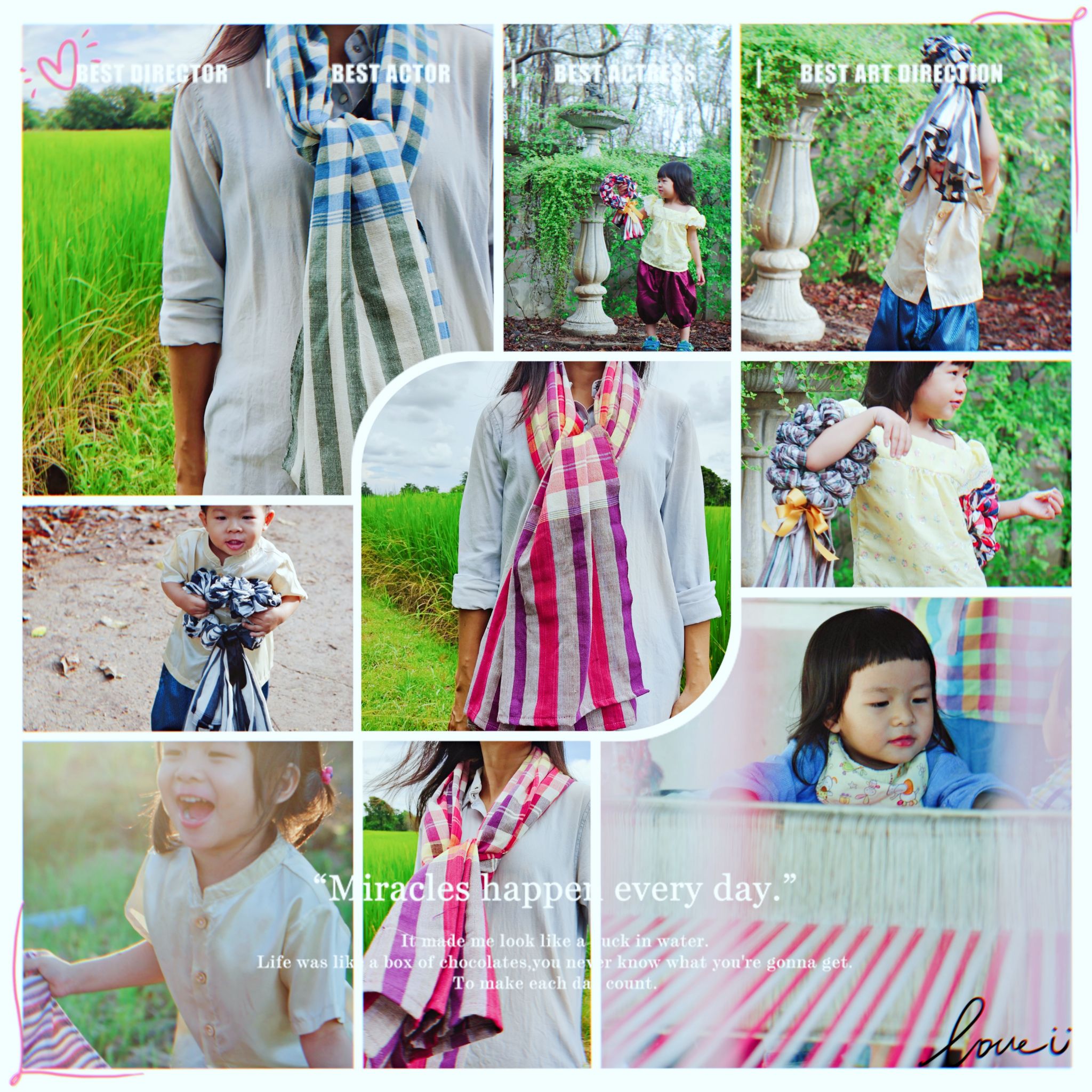 🌳 ผ้าขาวม้าทอมือ แบบที่ 1 ❤️ 90x200 cm. ผ้าขาวม้าฝ้าย เย็บริมพร้อมใช้ แน่น ทน สวย LOOM