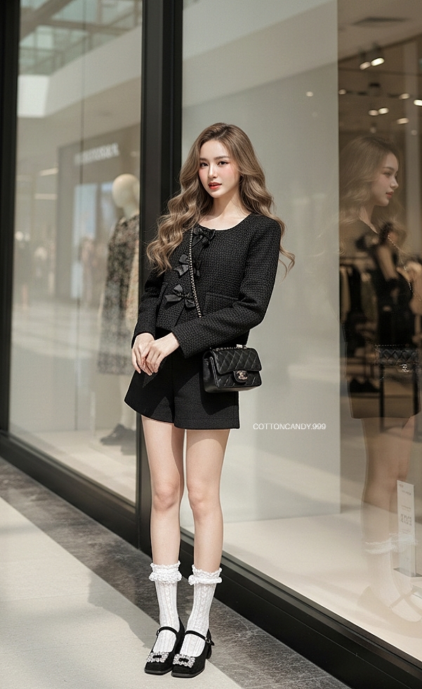 เสื้อครอปผ้าทวีตชาแนล บอกเลยรุ่นนี้ต้องมีคร่าาาา งานป้าย cottoncandy รุ่นนี้ผ้าเนื้อดี ตัดเย็บซับในทั้งตัว ดีเทลโซกู้ดดดดดด