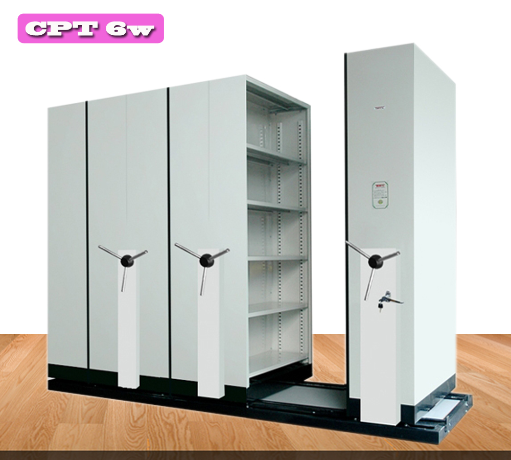 ตู้รางเลื่อน CPT 6W แบบพวงมาลัย 6 ตู้