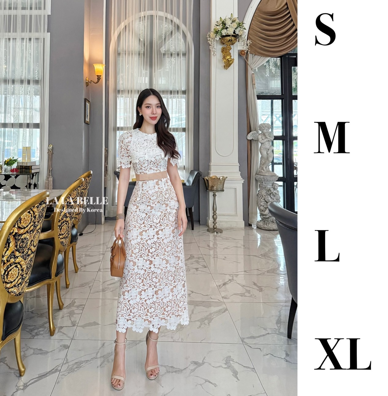 เดรสลูกไม้รุ่นฮอตดัดแปลงมาเป็นทรงคลุมไหล่รุ่นขายดีของที่ร้านทรงชุดคอกลมคลุมไหล่เอวเข้ารูปแต่งขอบเอวโบว์กระโปรงยางทรงเอมีซัยในถึงปลายชุดสวย