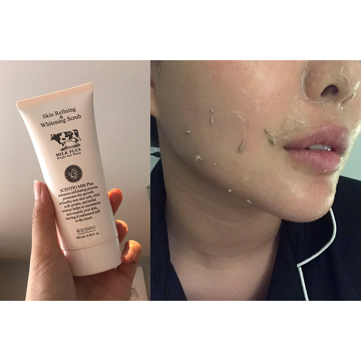 Scentio Milk Plus Whitening Scrub Gel 100ml เจลสครับขัดผิวนม