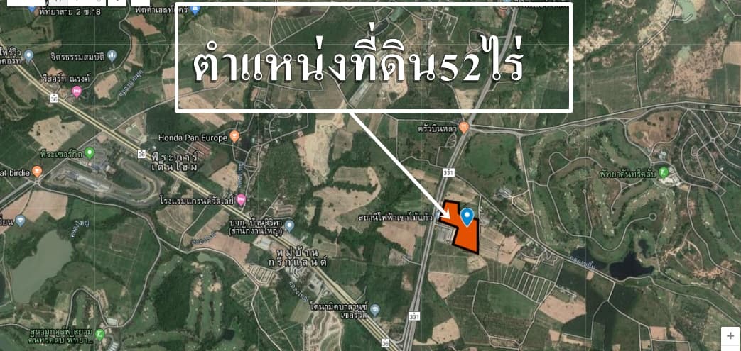 ขายที่ดินสวยราคาถูกที่สุดติดสนามกอล์ฟพัทยาคันทรีคลับติดถนนใหญ่8เลนหมายเลข331
