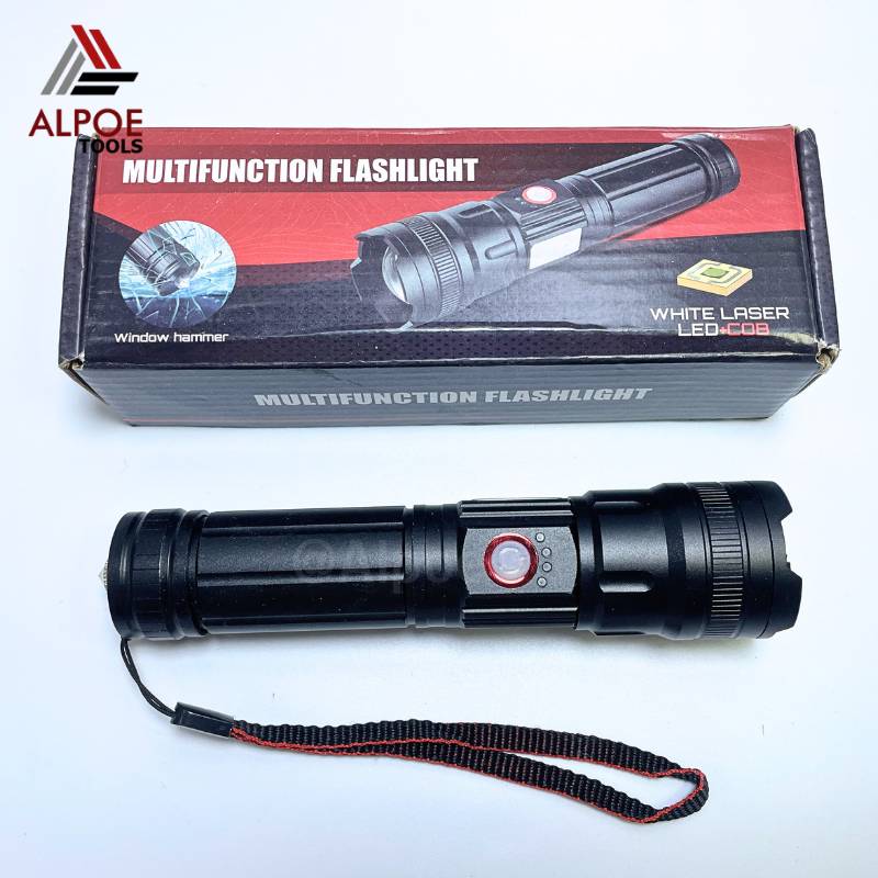 ไฟฉายแรงสูง หลอด T16 พร้อมอุปรกรณ์ชาร์จ มีไฟข้าง รุ่น MAX-6526