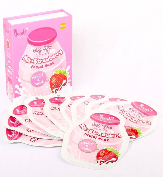 MOODS MILK+STRAWBERRY FACIAL MASK 10x38 มล.