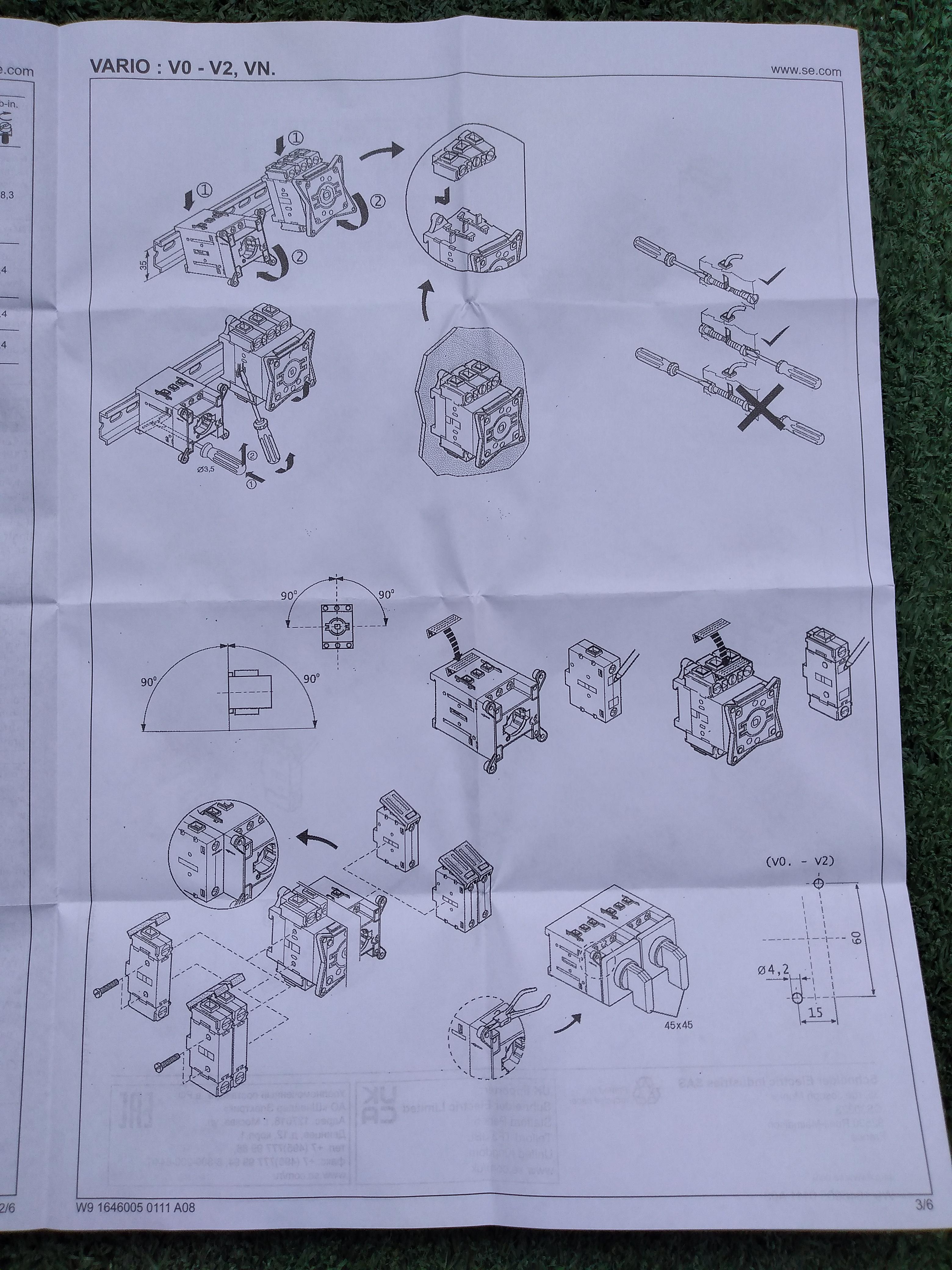 Schneider : Switch disconnector emergency stop VCF2 3P 40A 3NO