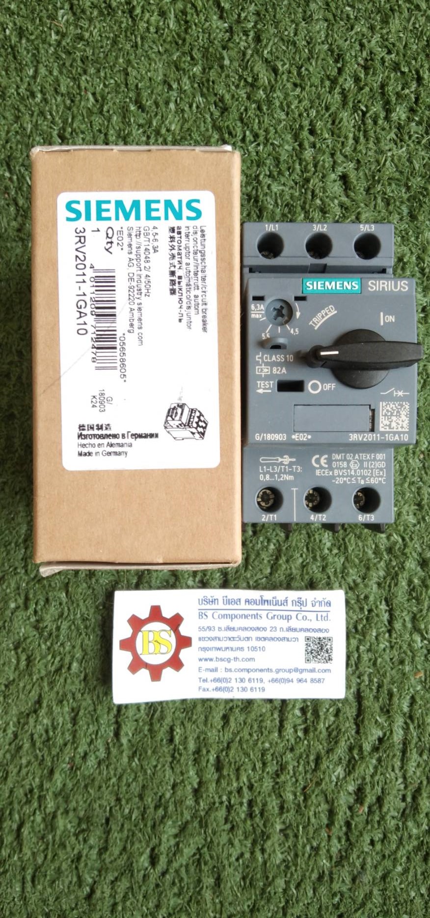 SIEMENS : 3RV2011-1GA10 Circuit breaker size S00 for motor protection CLASS10, 4.5...6.3A