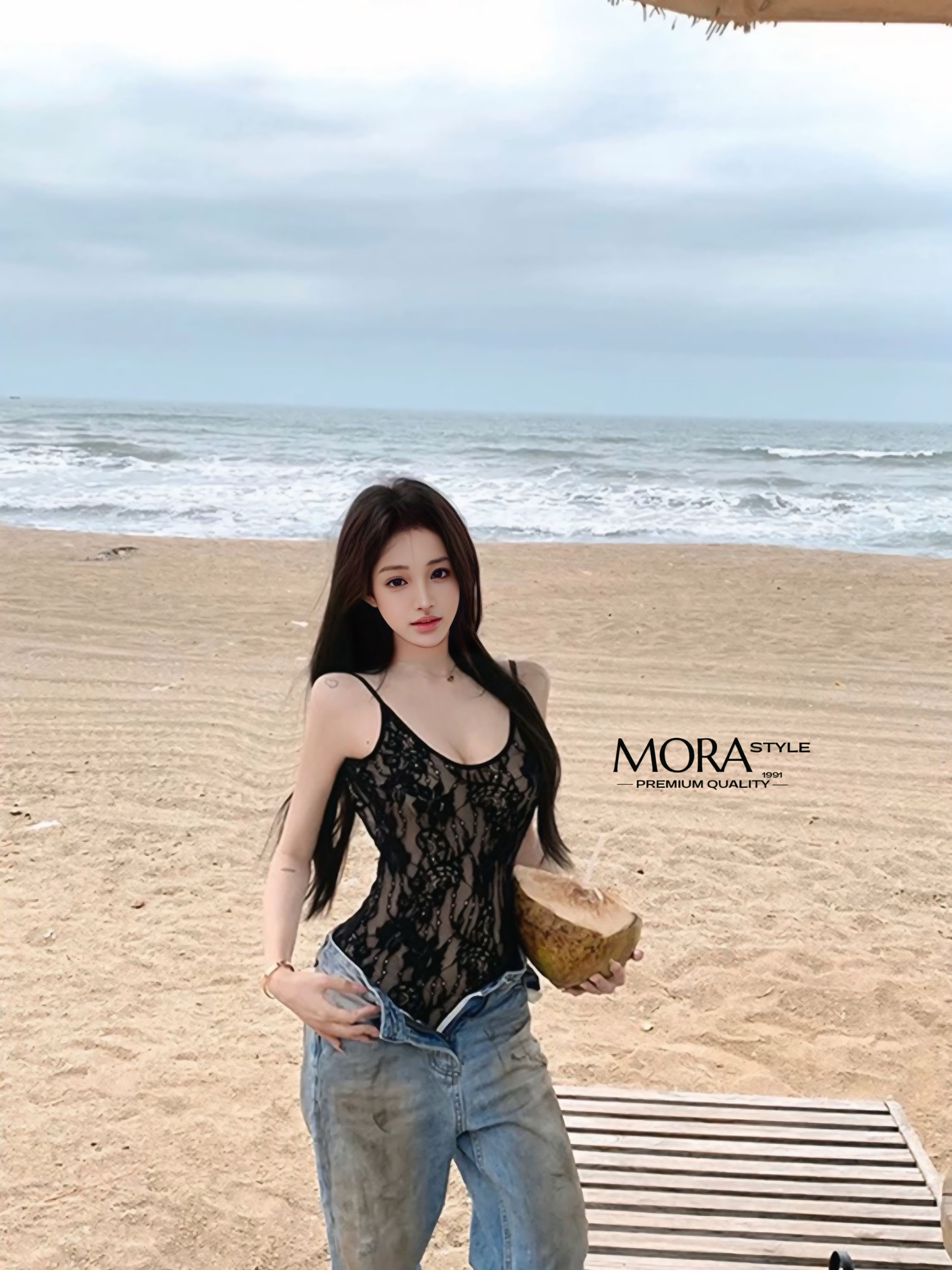 เซ็ต 2 ชิ้น เสื้อบอดี้สูทลูกไม้เว้าหลัง งานสวยแซป มาพร้อมกับกางเกงยีนรุ่นทรง Loose กางเกงยีนส์เอวสูงทรงขากระบอกกลาง (ผ้าไม่ยืด งานเฟดสีสวย ผ้าพรีเมี่ยม ผ้าไม่หนามาก ฟอกนุ่ม แพตเทิร์นเป๊ะ ใส่แมทสวยมากกกค่าา