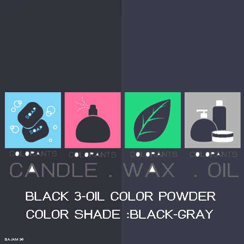 Color Black :ฺBLACK 3-OIL COLOR POWDER สีดำออยชนิดผง