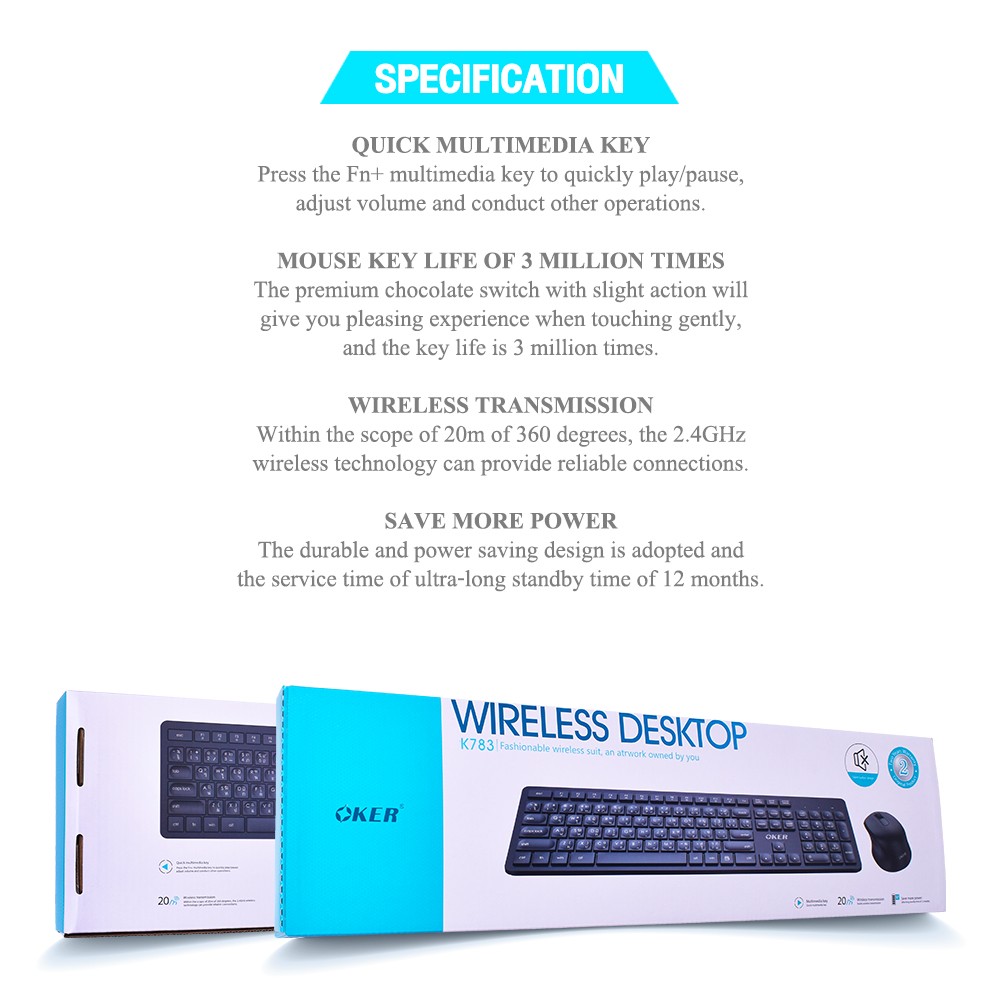 K69 OKER 3 MODES MECHANICAL KEYBOARD OKER K69(BT5.2+2.4G+TYPE-C)ไฟ LED SKU-02782