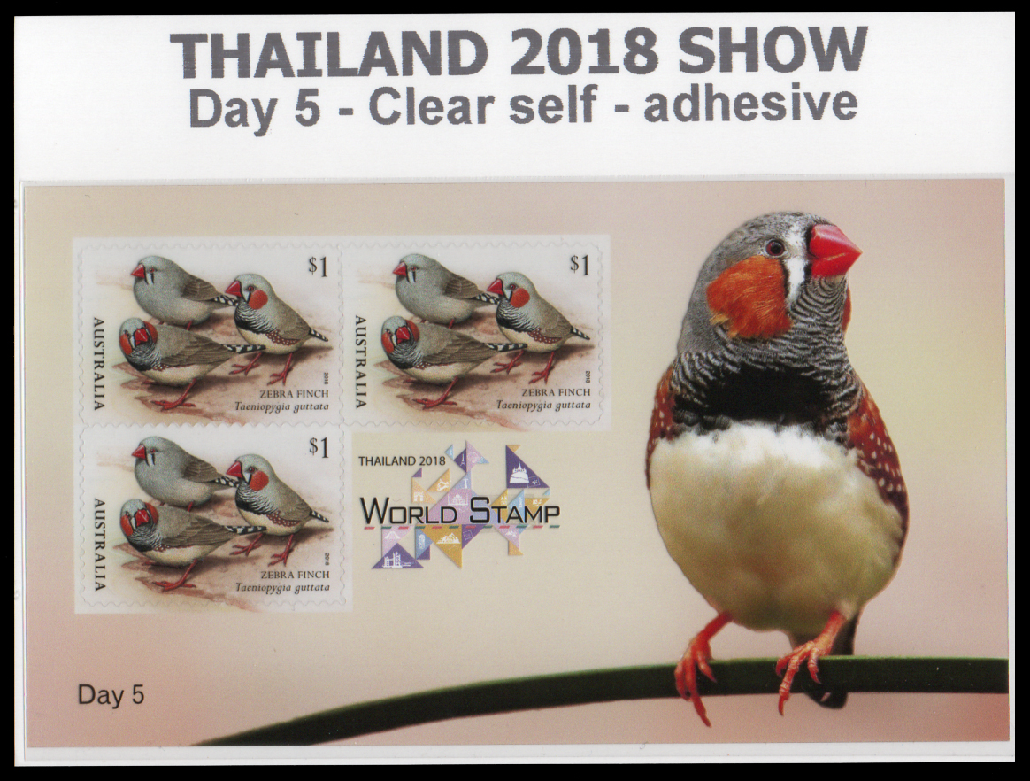 ชีทงานแสดงแสตมป์โลก 2561 ออสเตรเลียรูปนก (ครบชุด)