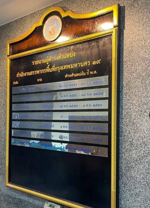 ป้ายทำเนียบ ป้ายผู้บังคับบัญชา ป้ายตำแหน่งผู้บริหาร รายนามผู้ดำรงตำแหน่ง ขนาด120x165cm.