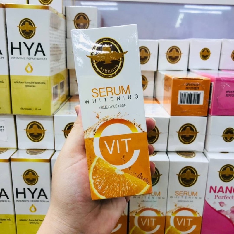 Arbutina Serum Whitening Vit C 15 ml. เซรั่มลดการอักเสบของสิว