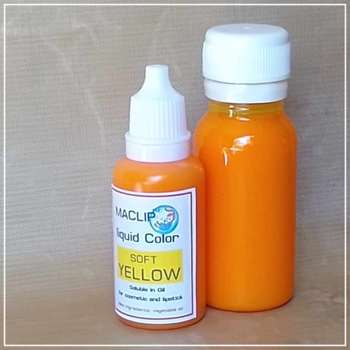 Color Yellow: MACLIP Liquid™Color - Soft Yellow Dye สีชนิดของเหลว ละลายได้ในน้ำมัน