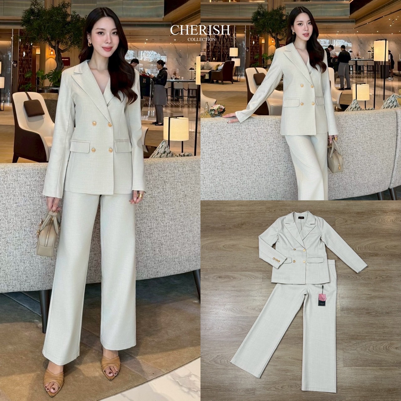 Setsuit เสื้อ+กางเกง ลุค CEO เรียบหรู ดูทันสมัย ทรงสวย ใช้ผ้าดี ใส่สบาย ตัวเสื้อสูทแต่งกระดุมทองมีกระเป๋า พร้อมซับในทั้งตัว มาพร้อมกับกางเกงขากระบอก มีกระเป๋า 2 ข้าง เซตนี้จะใส่ทำงาน หรือออกงานดูดีสุดๆค่ะ