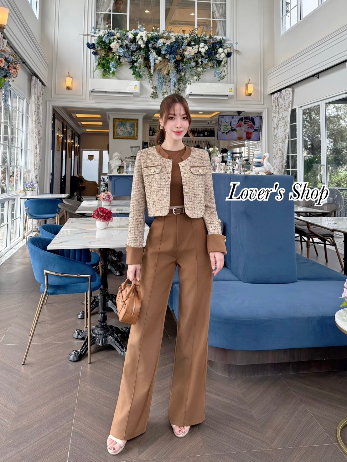 Teg : Lover’s Shop Detail : รุ่นขายดี สีใหม่เข้าเพิ่มแล้วค้า Set 4ชิ้น (เสื้อคลุม+เสื้อแขนกุด+กางเกง+เข็มขัด) คุ้มสุดๆค้าาา ดีเทลเสื้อแขนยาวเนื้อผ้าทวิตทอลายในตัว มาพร้ามเสื้อกล้ามสีขาวผ้ายืดตามตัว แม็ทกับกางเกงขายาวทรงเอวสูงเนื้อผ้าสูทอัดกาว มีซับใน เนื้