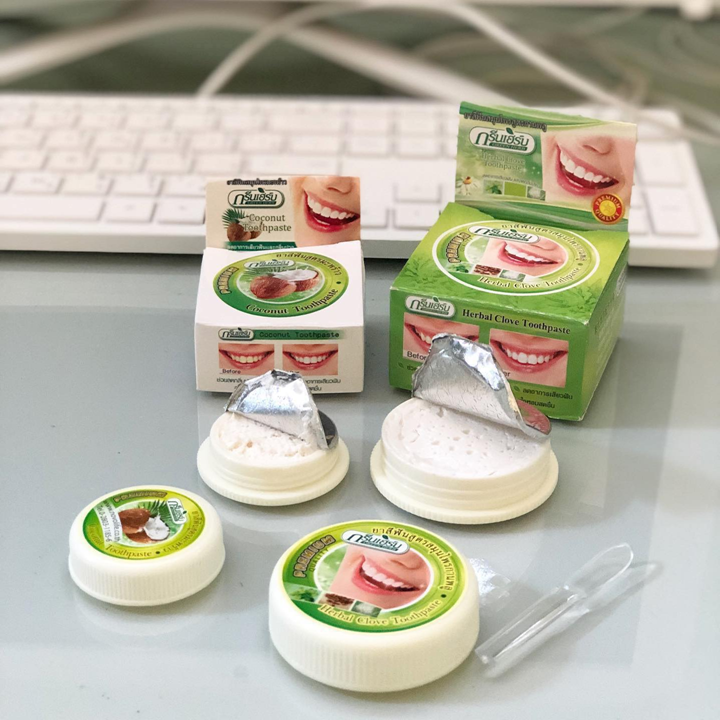 Green Herb Coconut Toothpaste 25g x 12 ชิ้น ยาสีฟันกรีนเฮิร์บ สูตรมะพร้าว