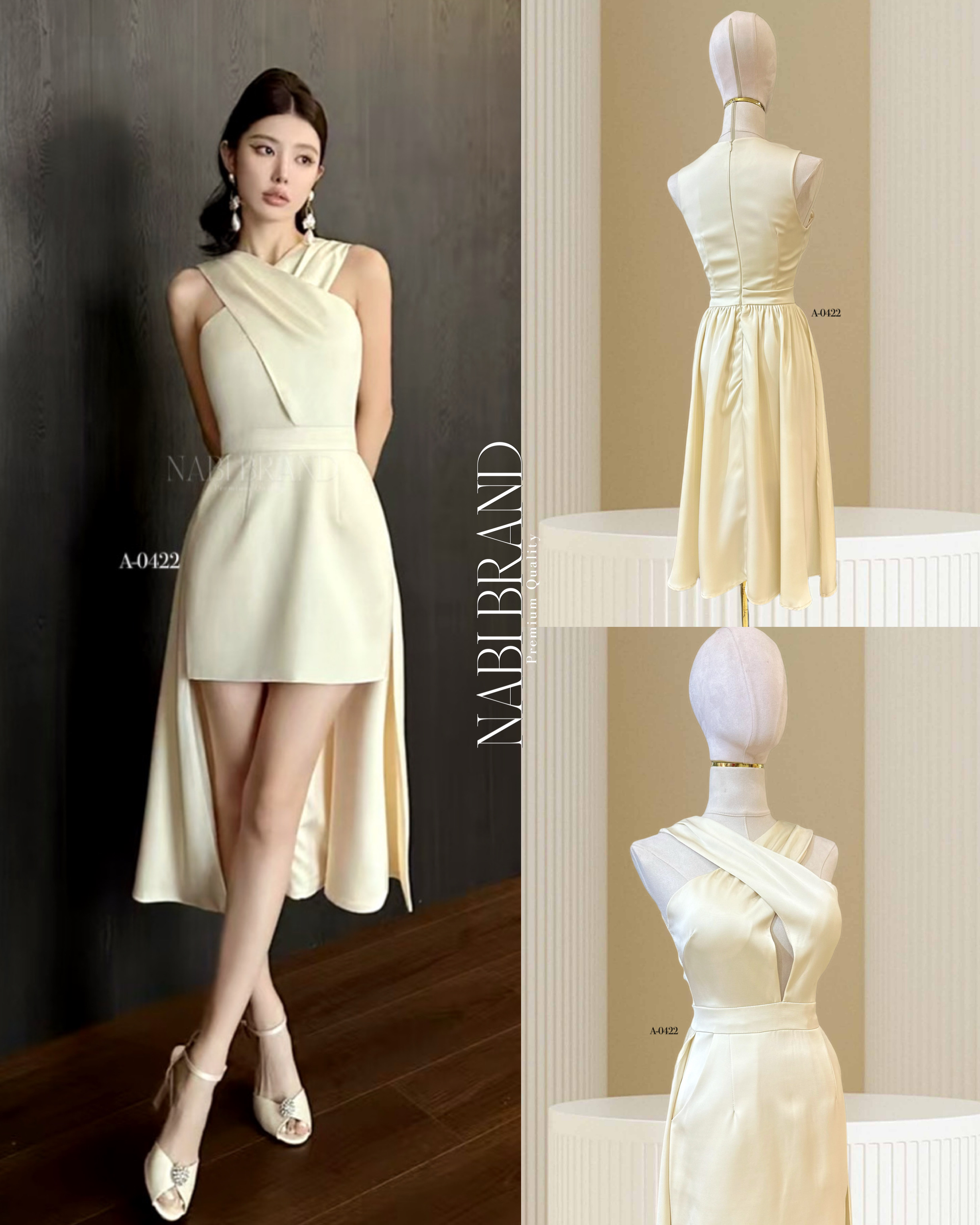 มินิเดรสสีครีมแขนกุด ทรงไขว้หน้าปิดอก แต่งเพิ่มด้วยปลายเดรสพริ้วๆด้านหลัง สะบัดได้เลิศๆ ชุดมีฟองน้ำและซับใน งานซิบหลัง มีช่องกระเป๋าข้าง ผ้าเงาสวย ผ้าดี สวยสมมงสุดๆค่ะ❤️🔥 #NABIBRAND #งานป้ายnabi #เดรสเรียบหรู #มินิเดรส #partydress #sexydres