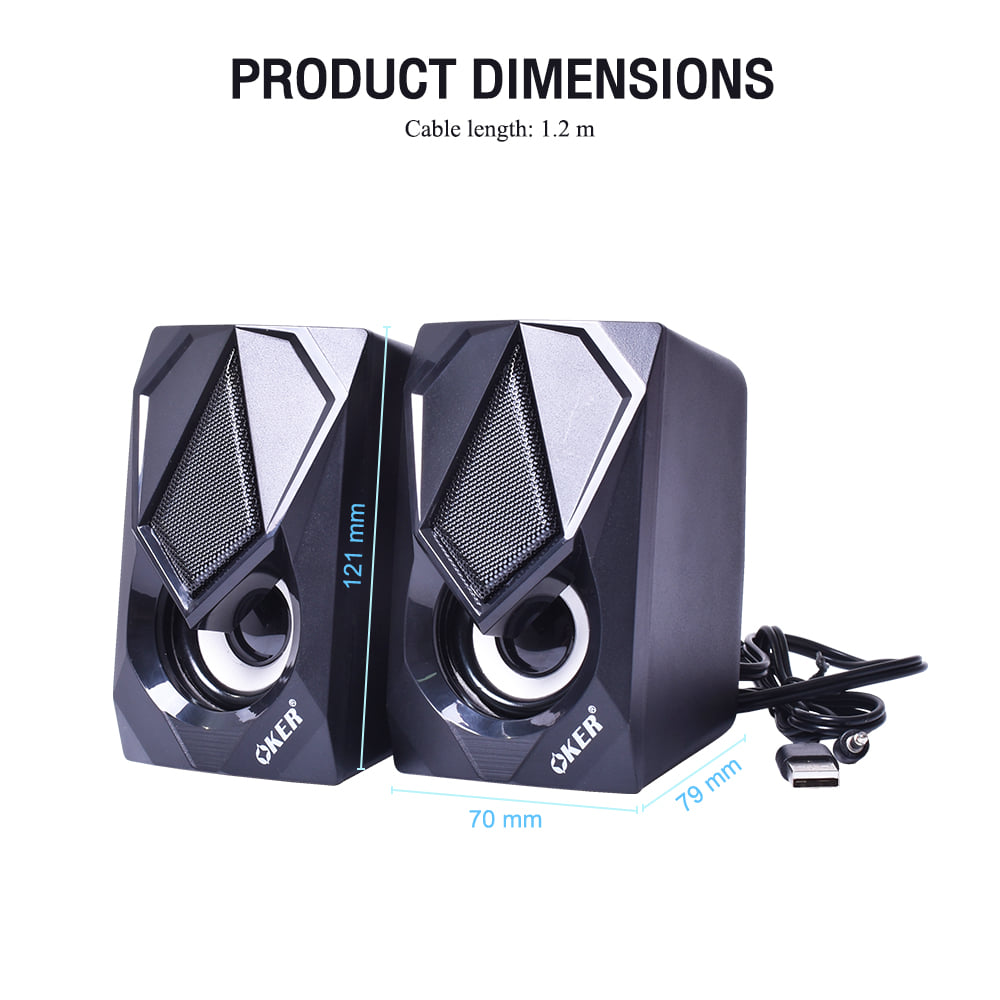 SP-569 OKER SPEAKER 2.1 มีไฟ USB RGB SP-OK-20-569BK