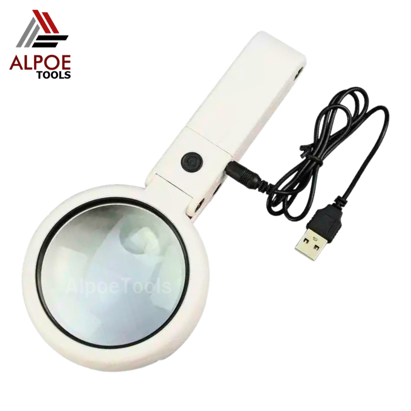 แว่นขยายตั้งโต๊ะ พับได้ มีไฟรอบ ชาร์จได้ รุ่น FS37RC / FS75RC