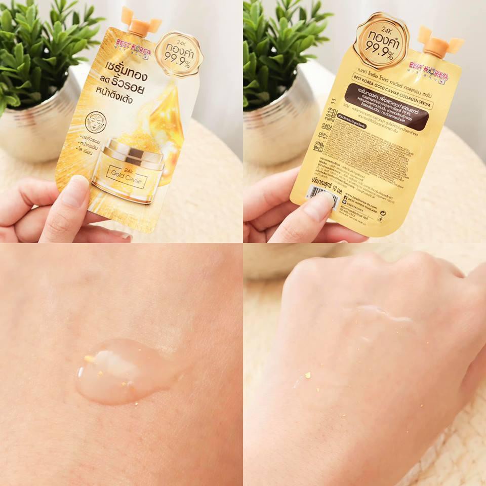 (ยกกล่อง 6ซอง) Best Korea Gold Caviar Collagen Serum 10 ml เบสท์ โคเรีย เซรั่ม คาเวียร์