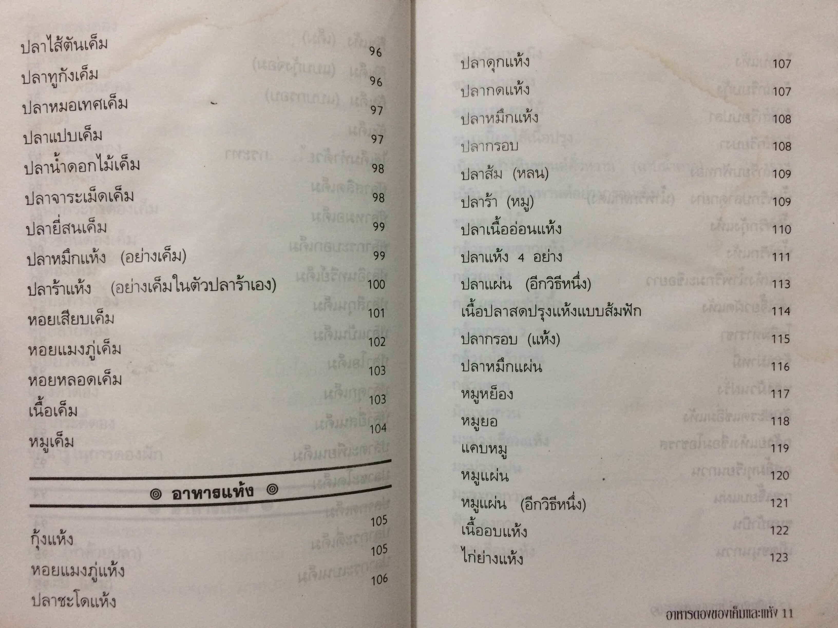 อาหารดอง ของเค็มและแห้ง