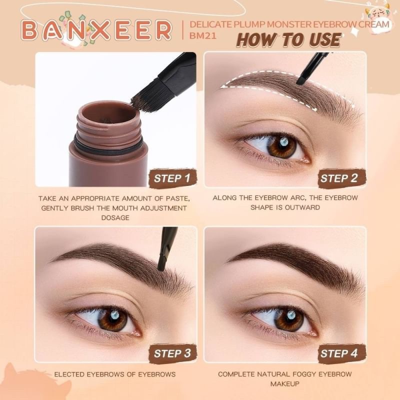 Banxeer DELICATE PLUMP MONSTER EYEBROW CREAM 1.2g แบนเซียร์ เจลเขียนคิ้ว by Nee cara