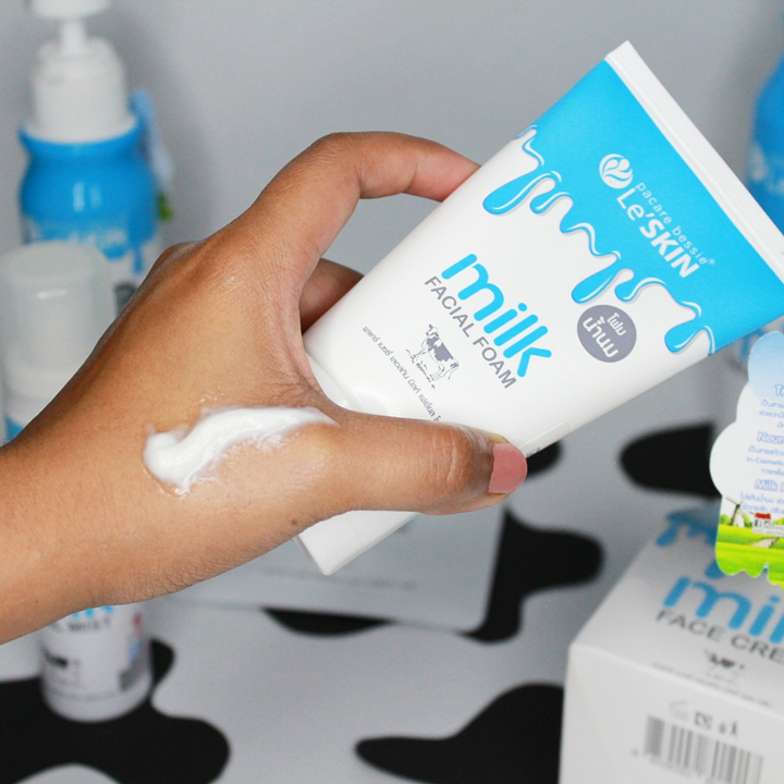 Le’Skin Facial Milk Foam 100ml x 2 ชิ้น โฟมล้างหน้าน้ำนม เลอสกิน