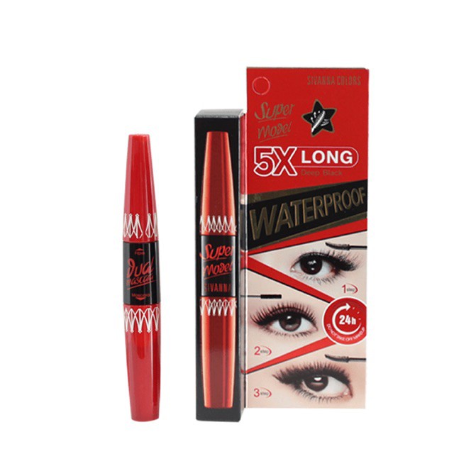 SIVANNA COLORS WATERPROOF MASCARA HF893 10g (1 ชิ้น) สิวันนา มาสคาร่า เพิ่มความยาวหนา x5 เท่า
