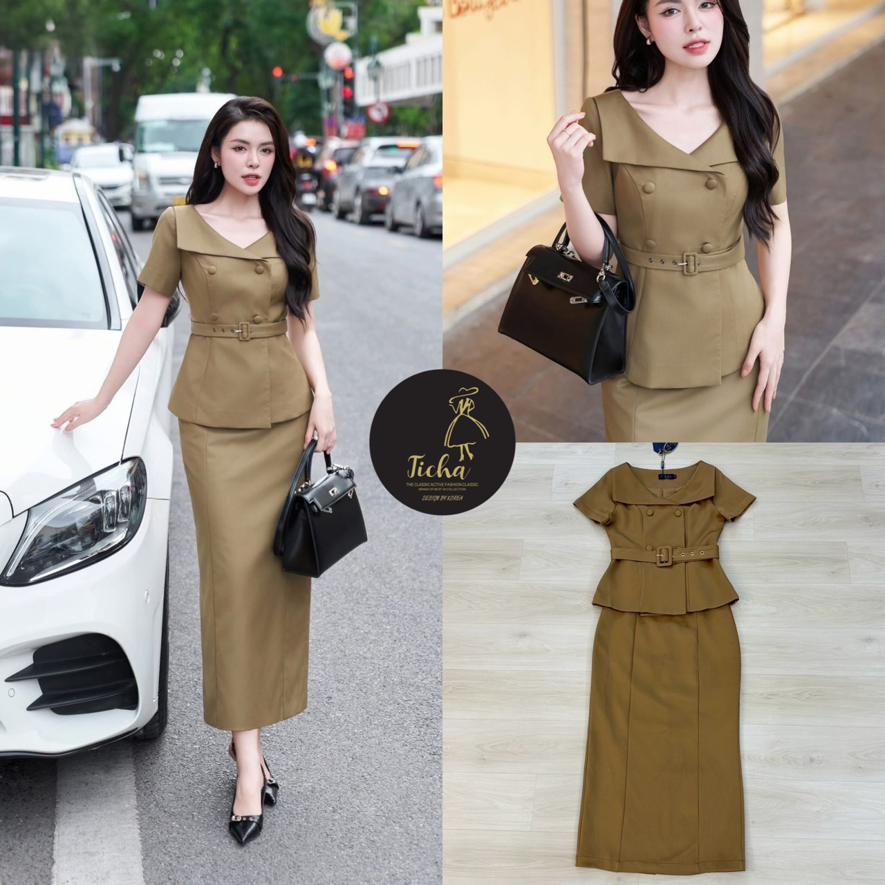 Set 2 ชิ้น เสื้อเบเซอร์แขนสั้น กระดุมคู่หน้า ดีเทลแต่งปกหน้า ใส่แมทซ์กับกระโปรงทรงสอบ แต่งผ่าหลังยาว มีชับใน ซิปหลังช่อนอย่างดี มาพร้อมเข้มกลัดผ้าสีเดียวกับชุด ใส่แมทซ์กันสวย ลัคชู สุดๆ ลุคCOD ห้ามพลาดนะคะ