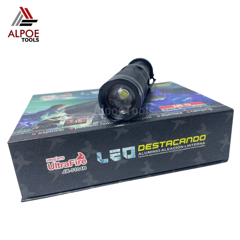 ไฟฉายแรงสูง หลอด T6 พร้อมอุปกรณ์ชาร์จ รุ่น JX-5104B